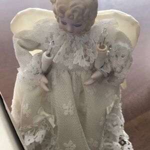 Vintage Antique Angel Tree Topper 10 Lt Wt. Needs Replacement Lights FIN…